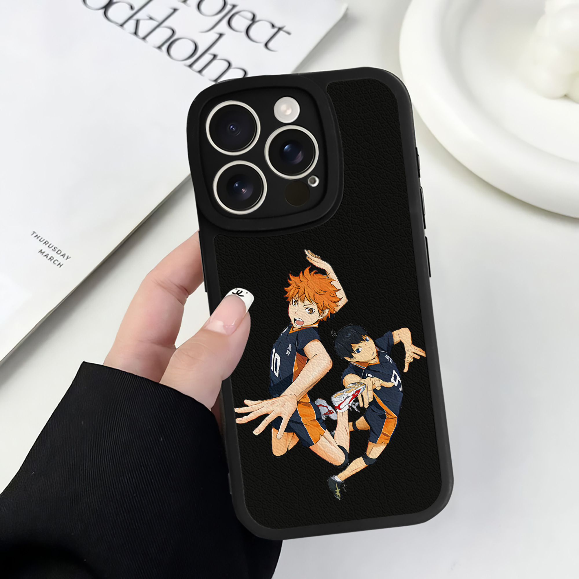 （画像用） ハイキュー!! Haikyu!! 【iPhone 16シリーズ対応】シリコンスマホケース（レザー調） 材質：シリコン